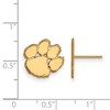 Black Bow Jewelry 10k Yellow Gold Clemson Tigers NCAA Post Earrings - 2 of 3