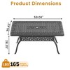 59.06" L x 35.43" W Rectangular Cast Aluminum Patio Table with 1.88" Umbrella Hole - 3 of 4
