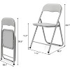 Folding Chairs with Cushion, Outdoor & Indoor Event Portable Metal Folding Chairs with Non-Slip Feet Pads Stackable Chairs - 3 of 4