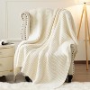 Attop Waffle Knit Throw Blanket- Plush Warm & Cozy 50" x 60" Ultra Soft Blanket- Chunky Fluffy Waffle Throws for Couch Bed Sofa - 2 of 4