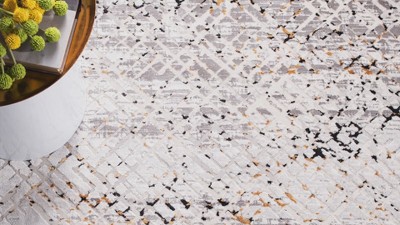 Amalfi 5'3" x 7'6" Gray and Navy Abstract Wool Rug