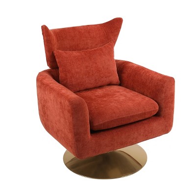 NicBex Linen Swivel Accent Chair,Upholstered Swivel Living Room Chairs with Wraparound Backrest,Comfy Arm Chair,Accent Chairs for Living Room