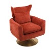 CAVINAS Mid-Century Modern 360° Swivel Accent Chair,Elegant Upholstered Armchair with Golden Metal Base for Stylish Living Room,Office - 2 of 4
