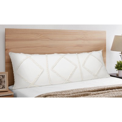 Ivory Diamond Tufted Polyester Body Pillow Cover 54x20