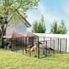 PawHut Dog Kennel Outside, Large Outdoor Dog Kennel with Rotating & Adjustable Height Bowls for Large Dogs - 3 of 4