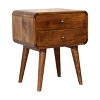 GDFStudio Hornby Modern Mango Wood Curved Nightstand with 2 Drawers - 4 of 4