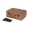 20" Leathaire Upholstered Storage Stool Whiskey Brown - Glitzhome: New Zealand Pine Legs, Fire-Retardant Foam Bench - 3 of 4