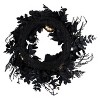 24" Prelit LED Chic Eek Black Halloween Wreath Orange Lights - National Tree Company - 4 of 4