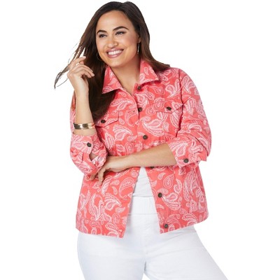 Jessica London Women's Plus Size Classic Cotton Denim Jacket