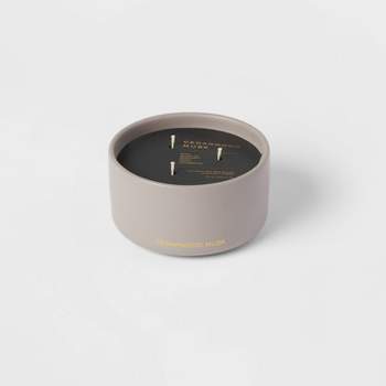 15oz Ceramic Jar 3-Wick Black Label Cedarwood Musk Candle - Threshold™