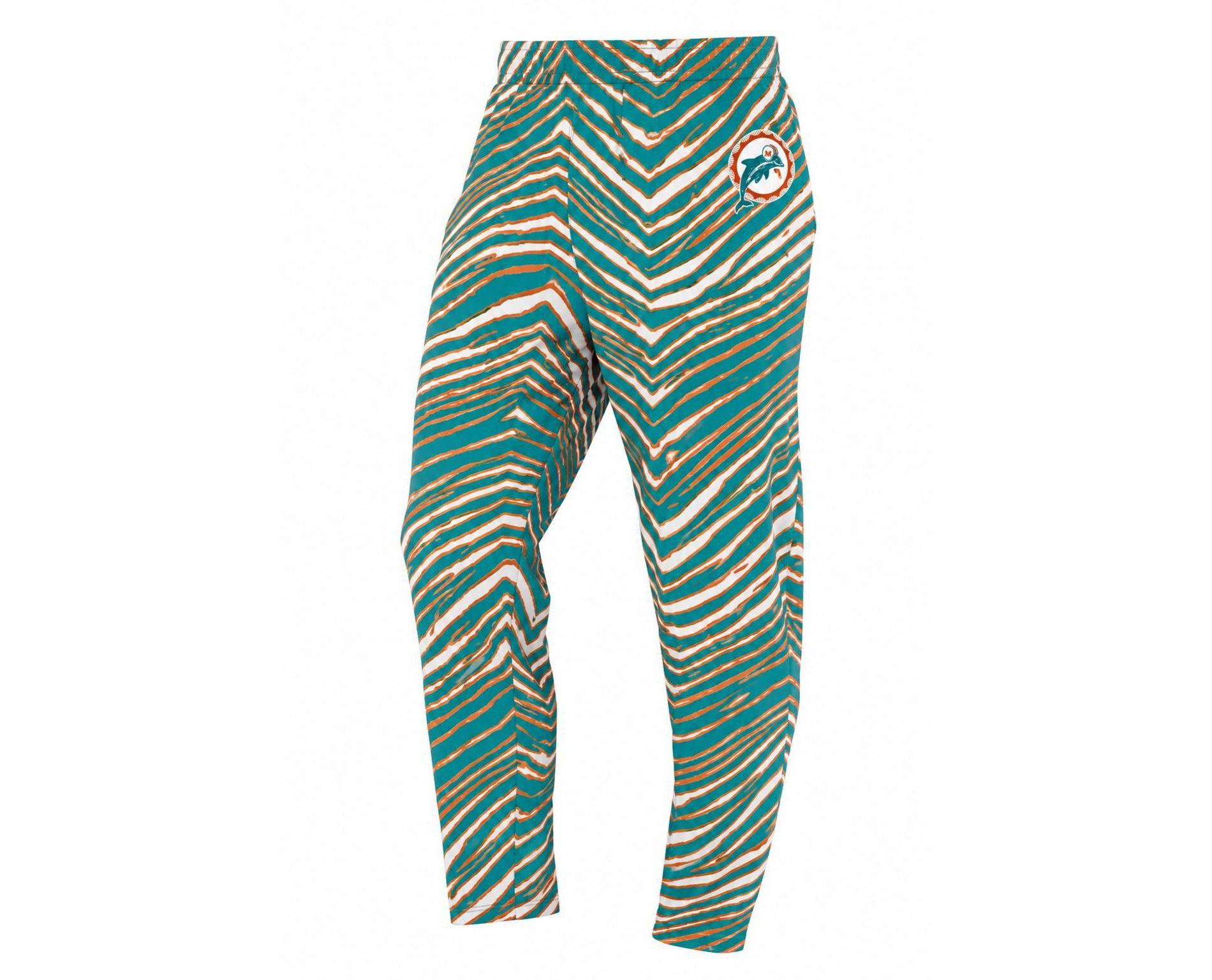 NFL Miami Dolphins Zubaz Men's Zebra Screen Print Pants