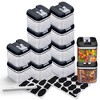 Cheer Collection Set of 12 One Size Airtight Food Storage Containers (Black) - 2 of 4