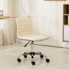 TiramisuBest Adjustable Beige Faux Leather Mid-Back Office Chair, 360¡ã Swivel, 5 Wheels - 4 of 4
