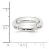 Black Bow Jewelry 3mm to 8mm Platinum Light Weight Polished Domed Comfort Fit Band - 4 of 4
