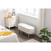 CAVINAS Storage Bench Velvet Accent Stools with Wood Legs for Bedroom and Entryway - 3 of 4
