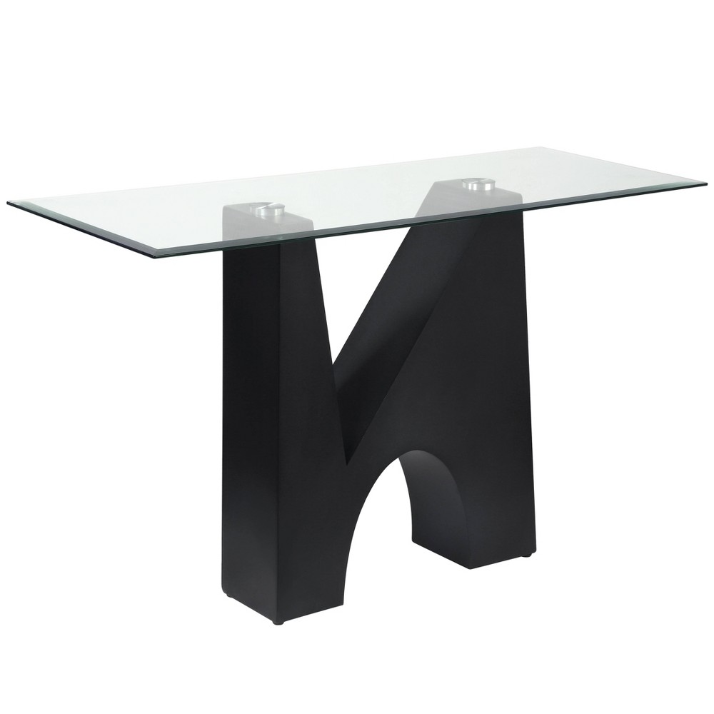 Photos - Coffee Table Riverpoint Modern Rectangle Console Table Clear/Black - HOMES: Inside + Ou