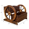 COWLOWN Wooden Planter Box, 2-Tier Farmhouse Flower Cart for Patio, Balcony, Garden, Mobile Planter for Vegetables, Flowers - 2 of 4