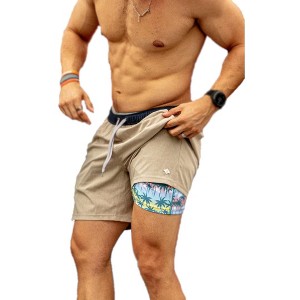 Burlebo Men's Athletic Workout 5.5" Inseam Shorts With Built-in Liner - 1 of 2