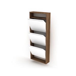 Vynxaria Modern 3-Tier Wood Frame Shoe Storage, Stylish and Functional Design - 1 of 4