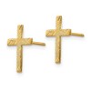 Black Bow Jewelry 13mm Brushed Finish Cross Post Earrings in 14k Yellow Gold - 2 of 4