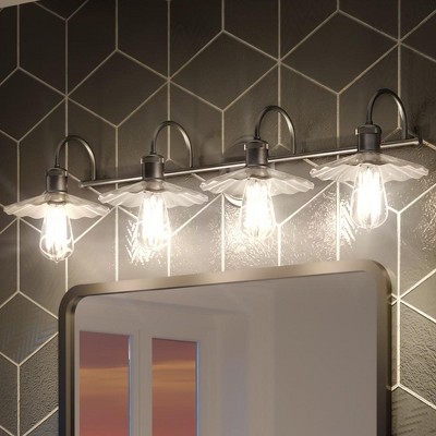 Urban Ambiance Luxury Vintage Bath Vanity Light,  6.5"H x 34.5"W,  Aged Nickel Finish, UHP3690