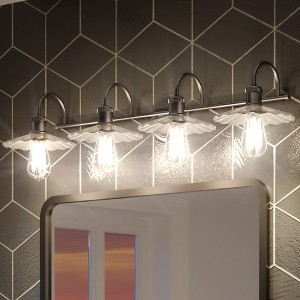 Urban Ambiance Luxury Vintage Bath Vanity Light,  6.5"H x 34.5"W,  Aged Nickel Finish, UHP3690 - 1 of 4