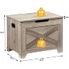 Retro Wooden Storage Chest with 2 Safety Hinges, Loads 300 lb, Easy Assembly, Storage Ottoman Bench for Bedroom Entryway Living Room - 4 of 4