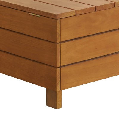 Eucalyptus Wood Outdoor Coffee Table with Lift Top Storage