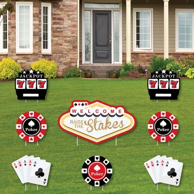 Big Dot of Happiness Las Vegas - Yard Sign & Outdoor Lawn Decorations - Casino Party Yard Signs - Set of 8