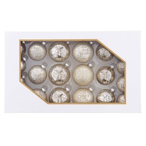 Kurt Adler 60-80MM Shiny and Matter Platinum Mercury Glass Balls, 20-Piece Set - 1 of 4