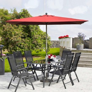 GDFStudio Ella Outdoor 8 Aluminium Ribs Market Umbrella with Crank Lift and Tilt Function - 1 of 4