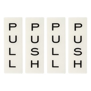Unique Bargains Acrylic Self-Adhesive Decor Home Business Push Pull Door Sign 2 Pairs - 1 of 4