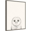 18" x 24" Animal Mug III Owl by Victoria Borges Framed Canvas Wall Art Gray - Amanti Art: Modern Style, Polystyrene Frame - 2 of 4