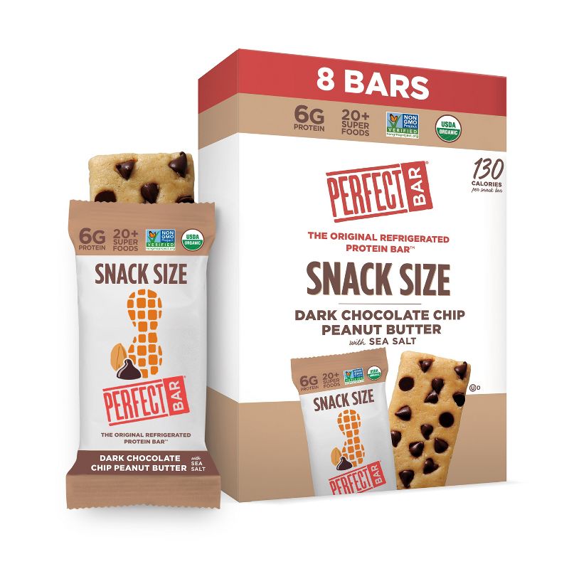 Perfect Bar Dark Chocolate Chip Peanut Butter Snack Size Protein Bars - 7oz/8ct, 1 of 13
