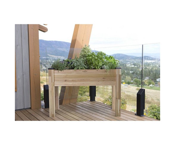 18" x 34" Elevated Rectangular Cedar Planter - CedarCraft