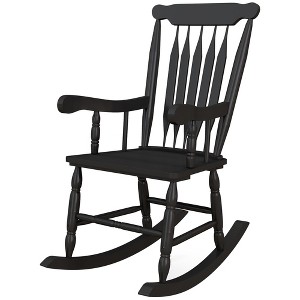 Porch Rocker Chair, 350 lbs. Wooden Outdoor Rocking Chair with High Back for Garden, Patio, Balcony - 1 of 4