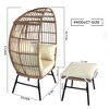 Egg Chair Outdoor, Patio Chair With Ottoman, Hand-woven PE Wicker, 3.9 Inches Thick Cushion, Steel Frame, Lumbar Support - 3 of 4