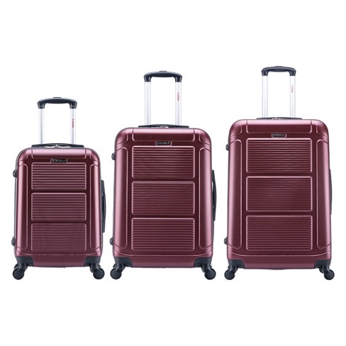 Inusa Pilot 3pc Hardside Checked Spinner Luggage Set & 24