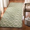 Dhurries DHU560 Hand Woven Flat Weave Runner Rug  Sage / Ivory 2'-6" X 10' - Safavieh. - image 3 of 4