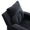 Infurnic Kids Sofas Linen Kids Upholstered Couch with One Cup Holder,ootrest, Headrest and Footrest, Black, 21.3"*21.3"*27.2" - 4 of 4