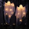 Joyfy 47” Halloween Hanging Ghost Outdoor Decoration, Flying Ghosts with Warm LED Light Party Decor Prop for Front Yard Patio Garden 2 Pack - 2 of 4