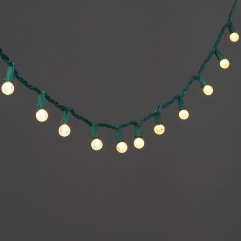 150ct Led Faceted Sphere Christmas String Lights Spool Warm White With Green Wire Wondershop Indoor outdoor Holiday Decor Target