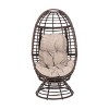 Okak Modern PE Wicker Patio Egg Chair Rattan Accent Chairs with Comfy Upholstery Outdoor&Indoor,Chic Accent Chair for Porch,Backyard&Garden,Brown - 2 of 4