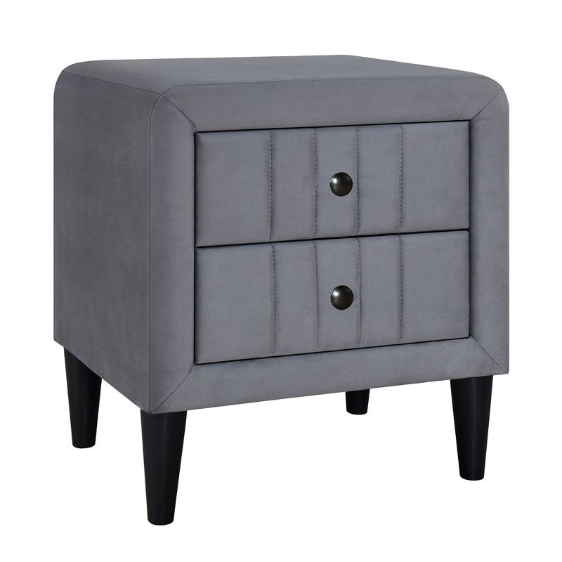 Nightstand, Side Tables Bedroom With 2 Drawers Velvet Bedside Table, Modern End Side Table For Bedroom, 2 of 7