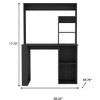 HomeRoots 58" Black Wood Computer Desk With Hutch - 3 of 4