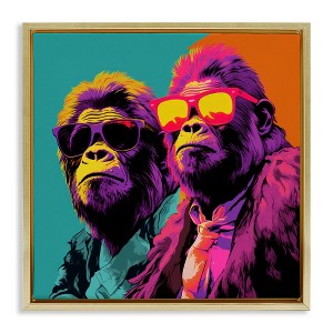 Stupell Industries Pop Style Gorilla Duo, 18" x 18" - 1 of 4