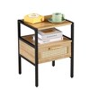 NicBex Modern Nightstand Bedside End Table with Rattan Woven Drawer for Bedroom & Living Room - 4 of 4
