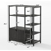 Kitchen Baker Rack, Industrial Kitchen Storage Rack with Power Outlet, Freestanding Microwave Oven Stand, Coffee Bar Table for Dining Room - 3 of 4