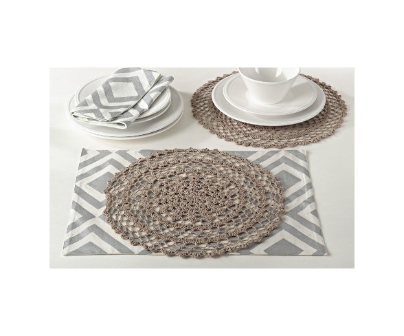 Gray Lace Placemat - Saro Lifestyle