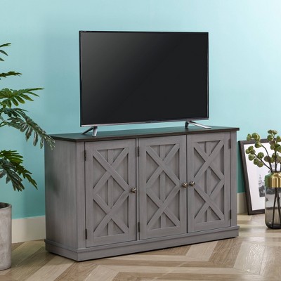 48" Gray Rustic Wood TV Stand with Cabinet